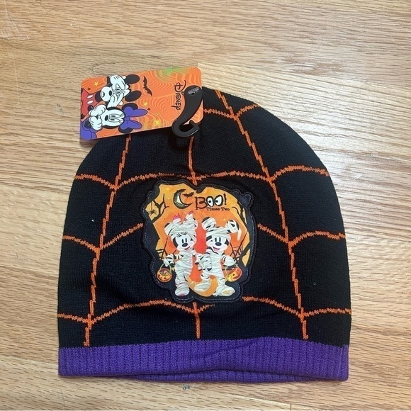 Disney Mickey Minnie Mouse Halloween Knit Hat NEW Mummy Web - Picture 2 of 3